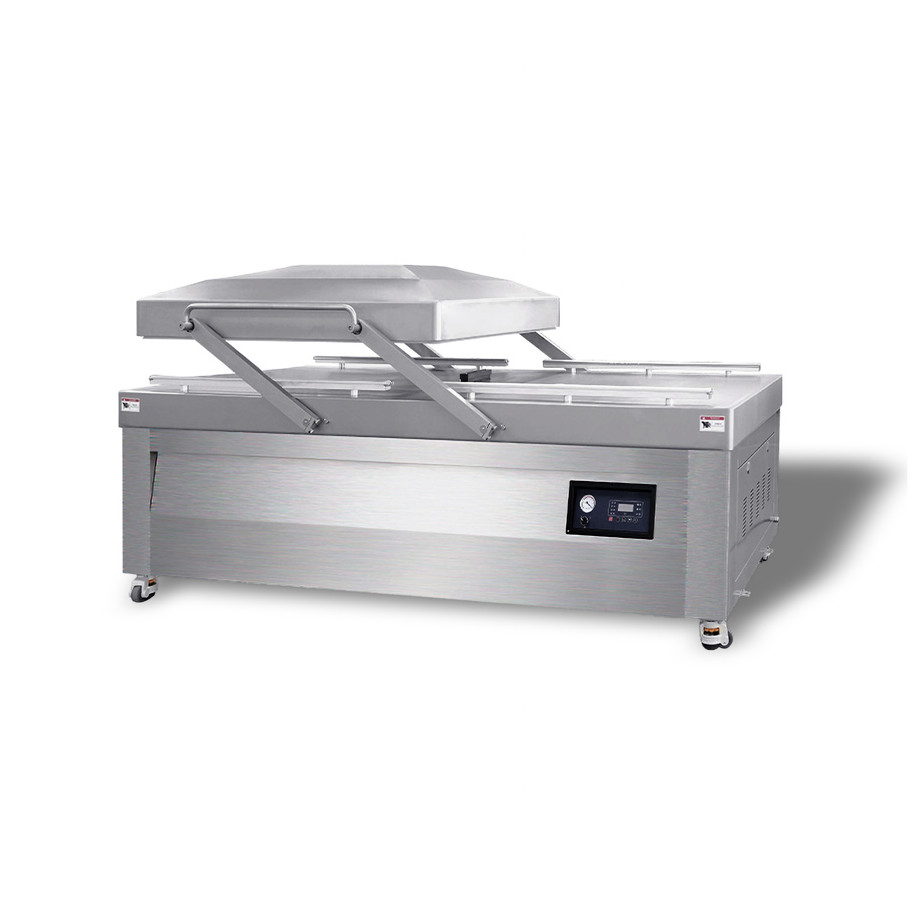 Напольная двухкамерная вакуум-упаковочная машина HVC-1100S/2B (нерж., газ, ОБРЕЗКА, автоподъем крыш)