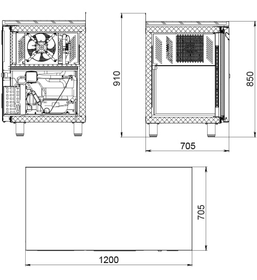 Габариты Polair TBi2GN-GC (R290)