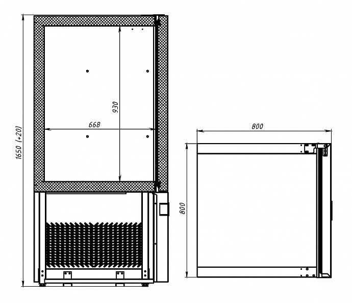 Габариты Polair CR10-L (380 V)